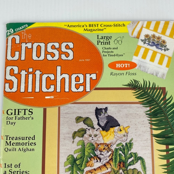 The Cross Stitcher Magazine June 1997 Large Print Charts Vintage Vol 14 No 2 - Picture 1 of 13